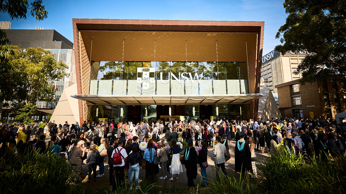The Clancy Auditorium with graduation celebrations taking place